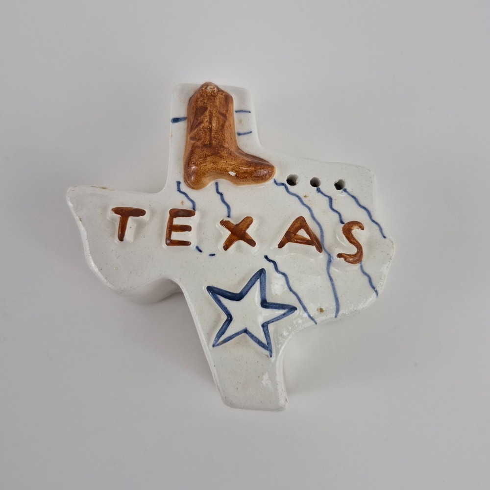 VINTAGE Texas State Ceramic Salt Pepper Shaker Cowboy Boot Lone Star Japan